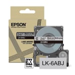Afbeelding van Epson LK-6ABJ matte tape zwart op lichtgrijs 24 mm (origineel) | EPSC53S672088