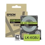 Afbeelding van Epson LK-6GBJ matte tape zwart op groen 24 mm (origineel) | EPSC53S672079