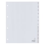 Afbeelding van Kangaro plastic indexen | A4 | grijs | plastic | 12 tabs | 12-gaats | 120 micron | KAN-G412J