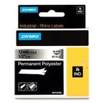 Afbeelding van DYMO S0718180 / 18466 IND Rhino tape permanent polyester zwart op metallic 12mm (origineel) | S0718180