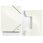 Afbeelding van Leitz 3982 WOW 3-klepsmap | A4 | PP gelamineerd papier | metallic wit | tot 250 bladen | LEI39820001