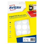 Afbeelding van Avery Zweckform PET30W markeringspunten | 30 mm | wit | 240 etiketten | AVEAV-PET30W