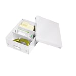 Afbeelding van Leitz 6057 WOW kleine opbergdoos | PP gelamineerd hardboard | wit metallic | 1 stuk | LEI60570001