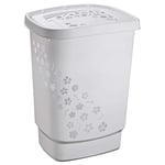Afbeelding van Rotho bloemenprint wasmand | grijs | 55 liter | QC-ROT-03034