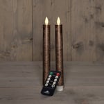 Afbeelding van Anna Collection Led Dinerkaars | 23 cm | brons | bewegende vlam | 2 stuks | AN861NA1418