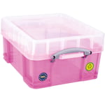 Afbeelding van Really Useful Box opbergdoos | polypropyleen | transparant roze | 18 liter | UB18TPX