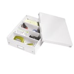 Afbeelding van Leitz 6058 WOW medium sorteerdoos | polypropyleen | wit | LEI60580001