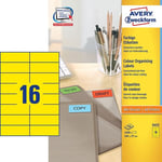 Afbeelding van Avery Zweckform 3455 universele etiketten | geel | 105 mm x 37 mm | 1600 etiketten | AVE3455