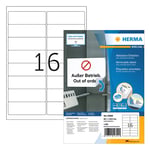 Afbeelding van Herma 10309 verwijderbare etiketten | A4 | 99,1 x 33,8 mm | wit | 1600 etiketten | HER10309