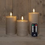 Afbeelding van Anna Collection LED Kaars | 3D vlam | Taupe | 3 stuks | AN861NA6131