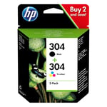 Afbeelding van HP 3JB05AE nr. 304 zwart en kleur (origineel) | HPB3JB05AE