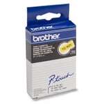 Afbeelding van Brother TC-601 tape zwart op geel 12 mm x 7,7m (origineel) | BROTC-601