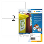 Afbeelding van Herma 4601 inkjet etiketten | weerbestendig | A4 | 210 x 148 mm | wit | 80 etiketten | HER4601