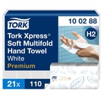 Afbeelding van Tork Xpress® 100288 handdoeken | 2-laags | 21 pakken | geschikt voor Tork H2 dispenser | wit | TOR100288