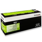 Afbeelding van Lexmark 52D2000 nr. 522 toner cartridge zwart (origineel) | LEX52D2000
