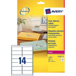 Afbeelding van Avery Zweckform L7563-25 transparante etiketten | 99,1 mm x 38,1 mm | 350 etiketten | AVEL7563-25