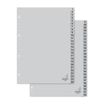 Afbeelding van Kangaro plastic kartonnen indexen | A4 | plastic | grijs | 23-gaats | KANG452CM