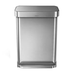 Afbeelding van Simplehuman pedaalemmer | met zakkenhouder | Code Q | zilver | 55 liter | SI699NA7808