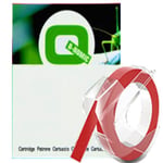Afbeelding van Dymo S0898150 reliëftape wit op rood (huismerk) | STS0898150