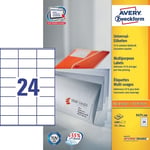 Afbeelding van Avery Zweckform 3475-200 universele etiketten | wit | zelfklevend | 70 mm x 36 mm | 4800 etiketten | AVE3475-200