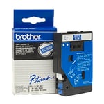 Afbeelding van Brother TC-595 tape wit op blauw 9mm x 7,7m (origineel) | BROTC-595