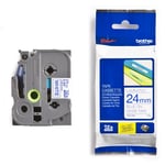 Afbeelding van Brother TZe-253 tape blauw op wit 24mm x 8m (origineel) | BROTZE253