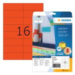 Afbeelding van Herma 4552 etiketten | verwijderbaar | A4 | 105 x 37 mm | rood | 320 etiketten | HER4552