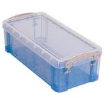 Afbeelding van Really Useful Box opbergdoos | polypropyleen | transparant blauw | 0,9 liter | UB09LBL
