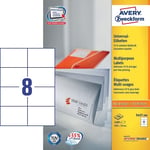 Afbeelding van Avery Zweckform 3427-200 universele etiketten | wit | zelfklevend | 105 mm x 74 mm | 1600 etiketten | AVE3427-200