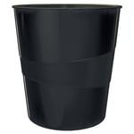 Afbeelding van Leitz 5278 WOW papiermand | polystyreen | zwart | 15 liter | LEI52781095