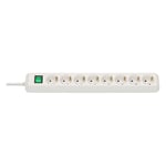 Afbeelding van Brennenstuhl Eco-Line stekkerdoos | 8 stopcontacten | met schakelaar | wit | 3 meter | BRE1159320018