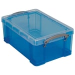 Afbeelding van Really Useful Box opbergdoos | polypropyleen | transparant blauw | 9 liter | UB9LCBL