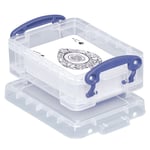 Afbeelding van Really Useful Box opbergdoos | visitekaarthouder | polypropyleen | transparant | 0,2 liter | UB02C