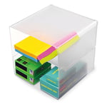 Afbeelding van Deflecto Classic Cube organizer | tweedelig | transparant | 153 x 153 x 153 mm | DEF350701