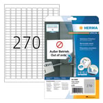 Afbeelding van Herma 10000 verwijderbare etiketten | A4 | 17,8 x 10 mm | wit | 6750 etiketten | HER10000