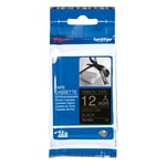 Afbeelding van Brother TZe-R334 tape goud op zwart 12 mm (origineel) | BROTZE-R334