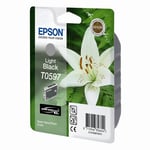 Afbeelding van Epson T0597 inktcartridge licht zwart (origineel) | EPST059740