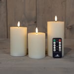 Afbeelding van Anna Collection LED Kaars | 3D vlam | ivoor | 3 stuks | AN861NA2172