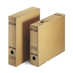 Afbeelding van Leitz 6084 archiefdoos met sluitstrook | A4 | karton | natuurbruin | 10 stuks | LEI60840000