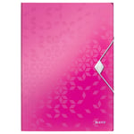 Afbeelding van Leitz 45990023 WOW 3-klepsmap | A4 | polypropyleen | roze metallic | LEI45990023