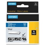 Afbeelding van DYMO 1805417 IND Rhino tape vinyl wit op blauw 19mm (origineel) | DYM1805417