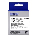 Afbeelding van Epson LK-4WBW extra klevende tape zwart op wit 12mm (origineel) | EPSLK-4WBW