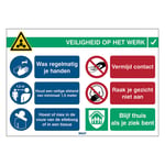 Afbeelding van Brady COVID-19-GEN-NL waarschuwingssticker veiligheid op werk | 1 stuk | BRACOVID-19-GEN-NL
