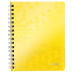 Afbeelding van Leitz 4639 WOW collegeblok | A5 | polypropyleen | gelinieerd | geel | 2-gaats | 80 vel | LEI46390016