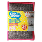 Afbeelding van Dishmatic Microvezel Schoonmaakpads | grijs roze | 2 stuks | DI775NA5987
