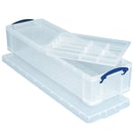 Afbeelding van Really Useful Box opbergdoos | met dividers | polypropyleen | transparant | 22 liter | UB22C2D