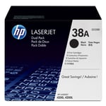 Afbeelding van HP 38D (Q1338D) toner cartridge zwart 2 stuks (origineel) | HPQ1338D