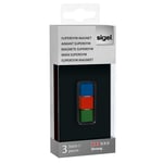 Afbeelding van Sigel glasmagneet | SuperDym | standaard kleuren | kubus | 11 x 11 x 11x mm | 3 stuks | SIGSI-GL725