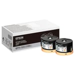 Afbeelding van Epson S050711 dubbelpak toner cartridge zwart (origineel) | EPSS050711
