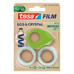 Afbeelding van Tesa Eco & Crystal plakband | transparant | 19 mm x 10 m | 2 rollen | met dispenser | TES59038-00000-00
